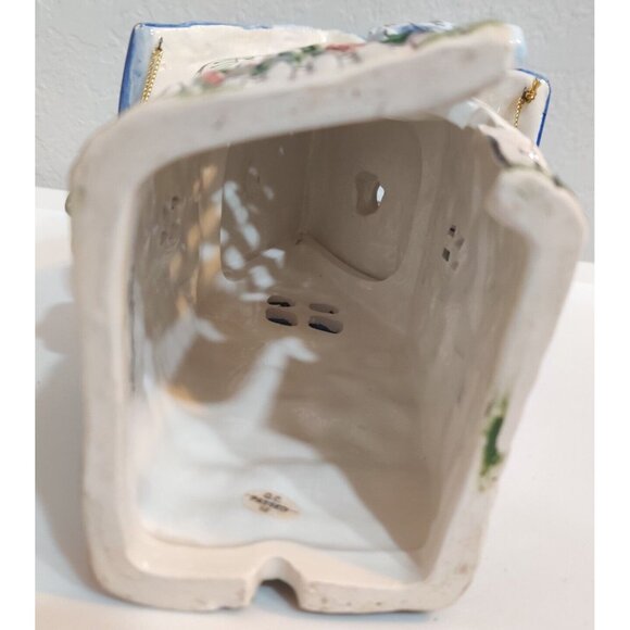 Blue Sky Heather Goldminc Tea light House Cottage Flower Blue Bird Candle Holder - Picture 11 of 16